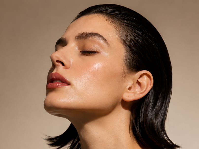 Profile view highlighting jawline and facial contour definition