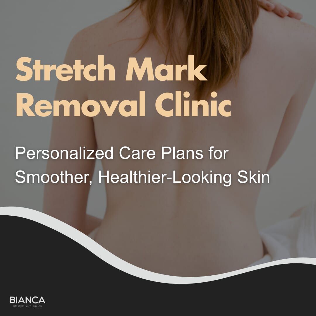 Main visual for a stretch mark removal clinic, promoting personalized care plans for smoother, healthier-looking skin.