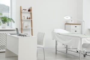 Modern, clean, and professional dermatologist's office