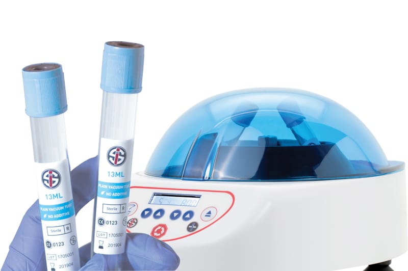 EZgel PRF blood collection tubes and centrifuge machine
