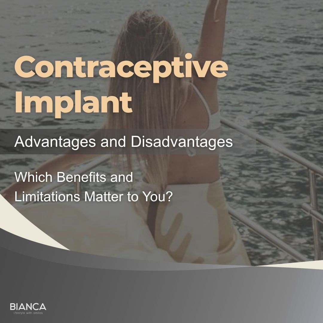 Woman on a boat looking over the water with text "Contraceptive Implant Advantages and Disadvantages: Which Benefits and Limitations Matter to You?"