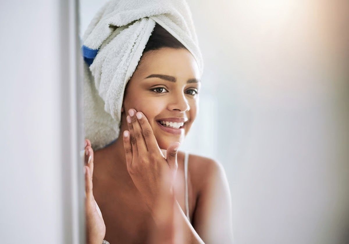Woman doing skincare