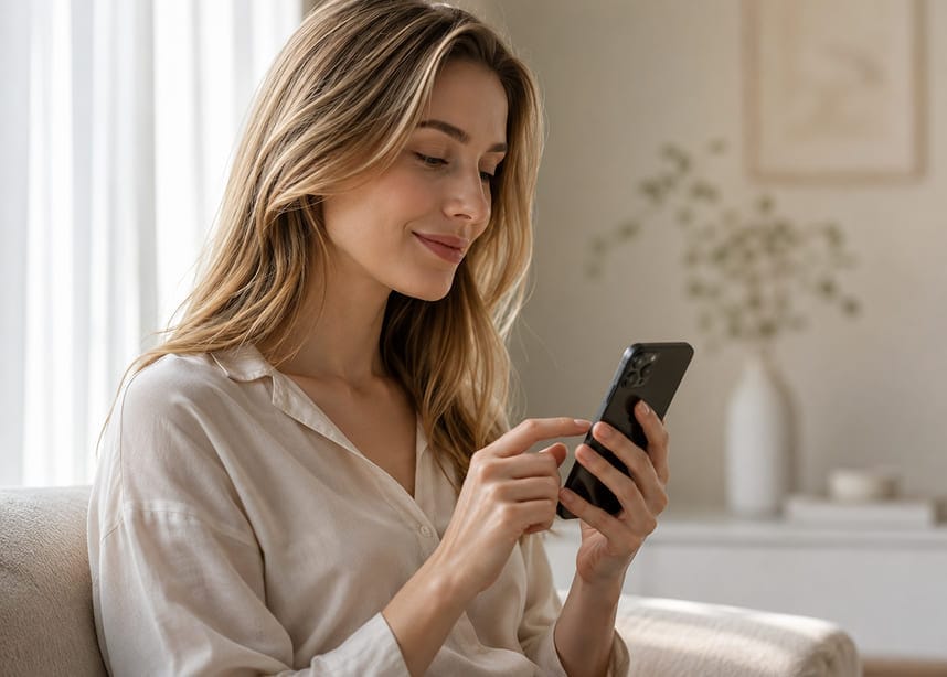 a woman using her mobile phone